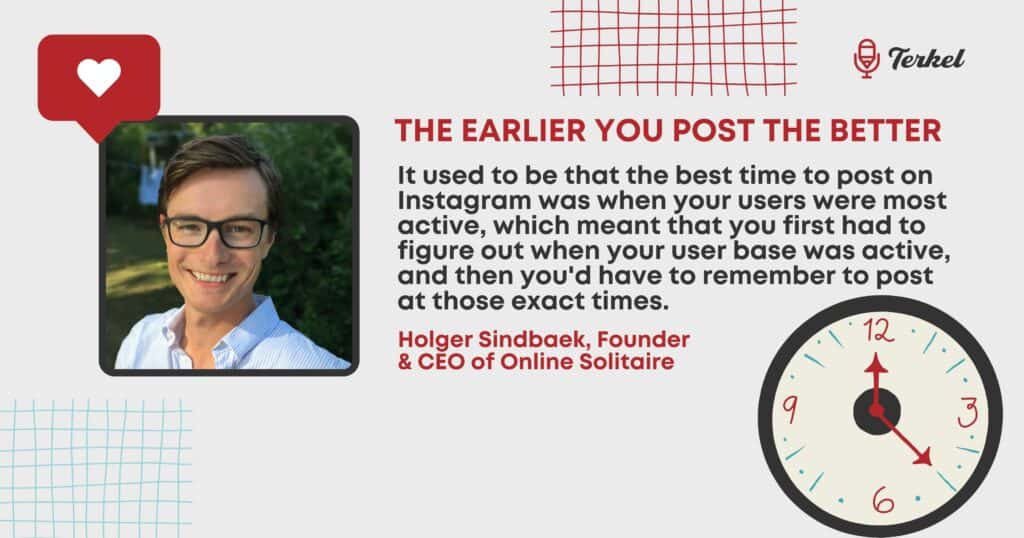 Holger Sindbaek instagram posting times