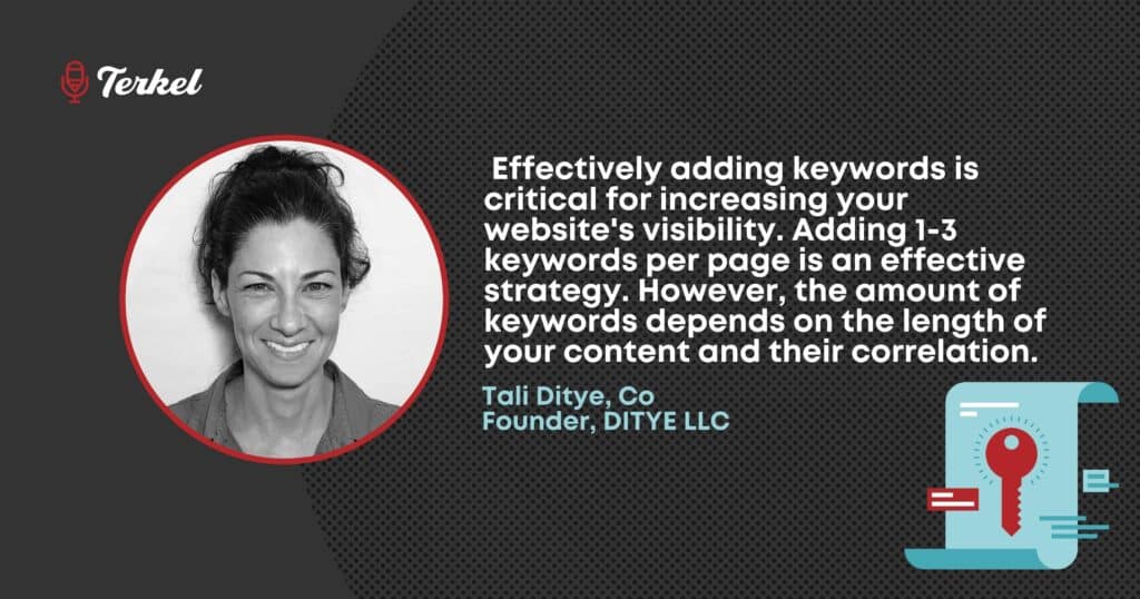 tali ditye how many times to use a keyword in content