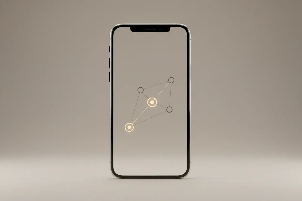 Smartphone displaying a connected network with one highlighted side channel, symbolizing an overlooked talent acquisition strategy.